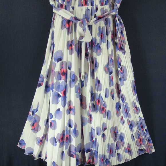 NEW BOSS HUGO BOSS Diplissee Pleated Floral-Print Dress Size US 6 #391 - Picture 6 of 12